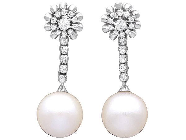 South Sea Pearl Earrings with Diamonds