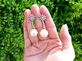 Pearl and Diamond Earrings