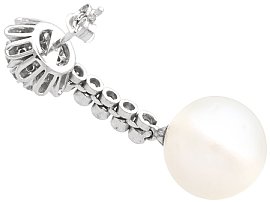 South Sea Pearl Earrings with Diamonds reverse