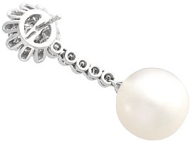 South Sea Pearl Earrings with Diamonds reverse 