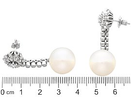 South Sea Pearl Earrings with Diamonds size