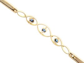 Pearl and Sapphire Bracelet Yellow Gold underside 