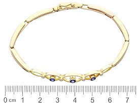 Pearl and Sapphire Bracelet Yellow Gold size