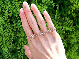 Seed Pearl and Diamond Bracelet in Rose Gold