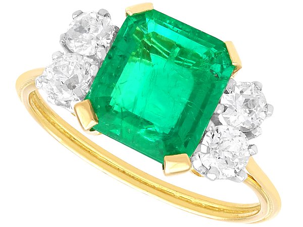 Emerald Cut Emerald Engagement Ring for Sale