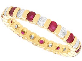 Ruby and Diamond Eternity Ring in 18ct Yellow Gold