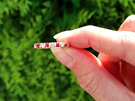 Ruby and Diamond Eternity Ring in Yellow Gold Natural Light