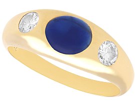 1.19ct Sapphire and 0.42ct Diamond, 18ct Yellow Gold Ring - Vintage Circa 1970