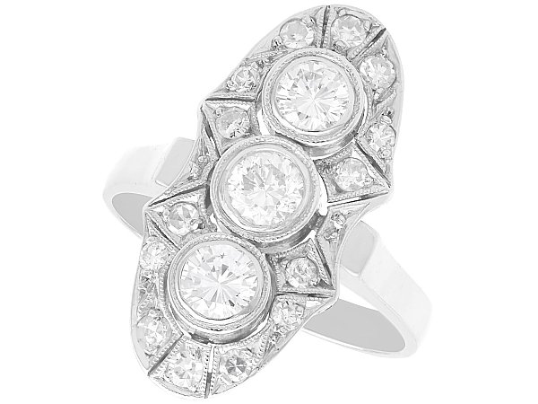 Art Deco Diamond Ring in White Gold