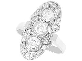 Art Deco 1.32ct Diamond Ring in and 14ct White Gold