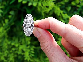 Art Deco Diamond Ring in White Gold Outside