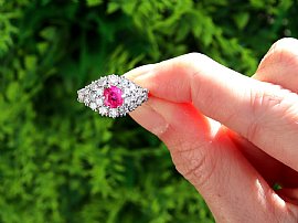 holding ruby cluster ring