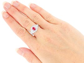 ruby cluster ring on hand