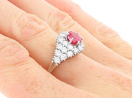 ruby diamond ring on hand