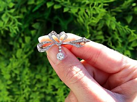 diamond bow brooch