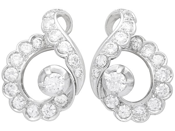 1930s Diamond Earrings Platinum