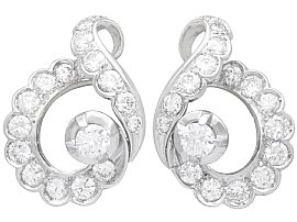 Antique 4.35ct Diamond and Platinum Earrings