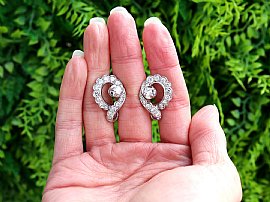 1930s Diamond Earrings Platinum outside 