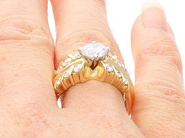 Wedding and Engagement Ring Set Gold on hand