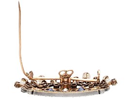 Antique Crown Brooch with Gemstones open