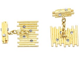 reverse Vintage 18ct Gold Cufflinks with Diamonds