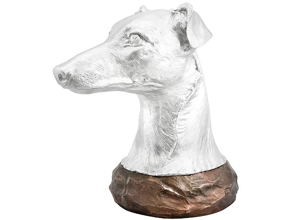 Antique Silver and Copper Dog Head Trophy