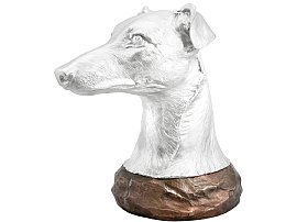 Antique Sterling Silver and Copper Dog Trophy