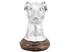 Antique Silver and Copper Dog Head Trophy