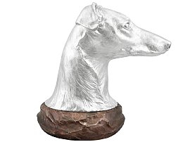 Antique Silver and Copper Dog Head Trophy