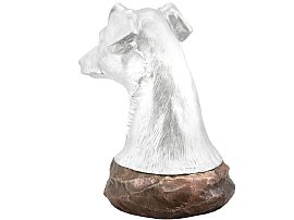 Antique Silver and Copper Dog Head Trophy