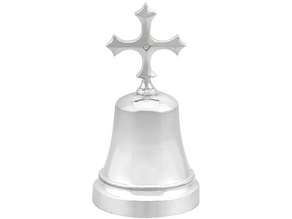 Cross Handle Silver Table Bell 