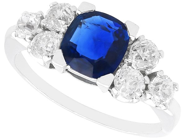 1930s Sapphire and Diamond Ring for Sale