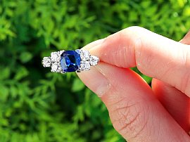 1930s Sapphire and Diamond Ring outside