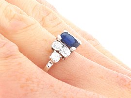 Wearing Image for 1930s Sapphire and Diamond Ring