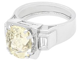 Oval Yellow Sapphire Ring in Platinum