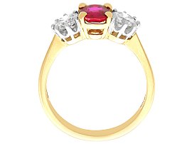 Ruby and Diamond Three Stone Ring