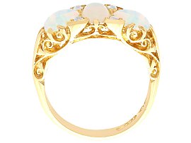 Three Stone Opal Ring in Yellow Gold