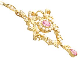 Pink Tourmaline Pendant in Yellow Gold