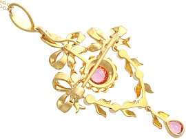 Pink Tourmaline Pendant in Yellow Gold