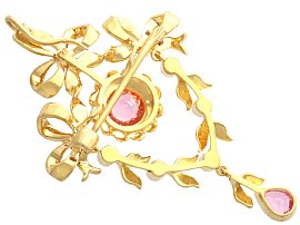 Pink Tourmaline Pendant in Yellow Gold