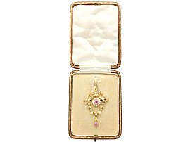 Pink Tourmaline Pendant in Yellow Gold