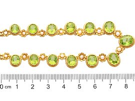 Gold Peridot Necklace with Pearls size