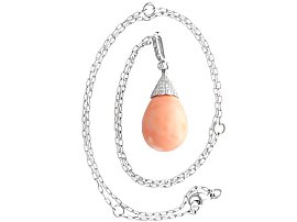 Antique Coral Pendant in Platinum