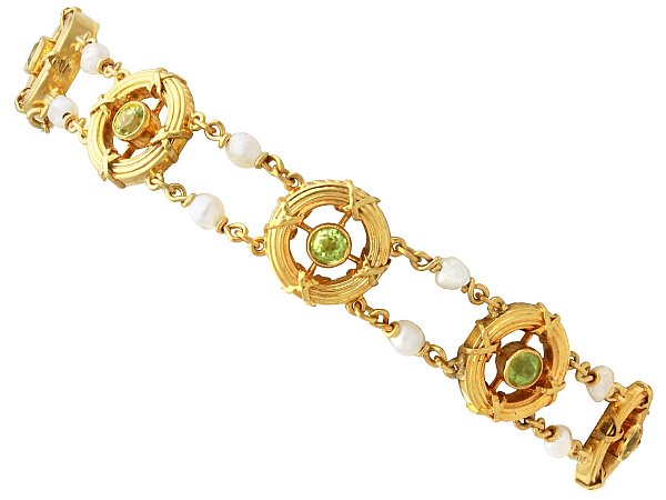 Yellow Gold Peridot Bracelet for Sale