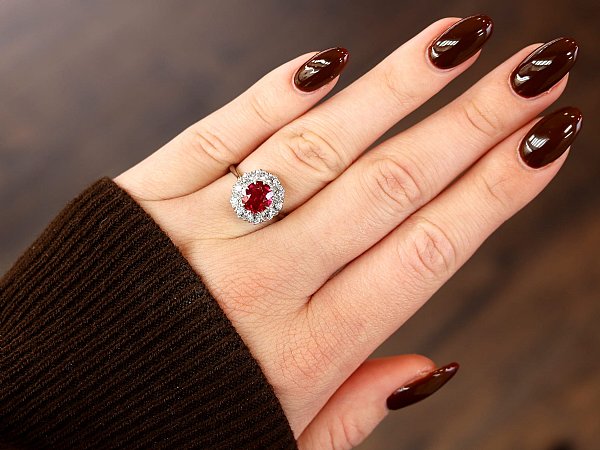 wearing ruby ring 