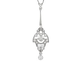 Art Deco 1.67ct Diamond and 18ct White Gold Pendant