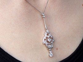 Art Deco Diamond Necklace Pendant