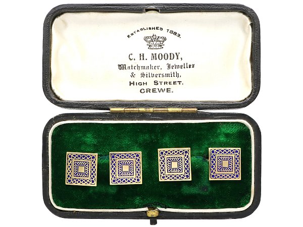 Antique Gold Enamel Cufflinks