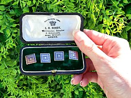 Antique Gold Enamel Cufflinks outside 