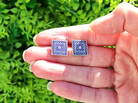 Antique Gold Enamel Cufflinks outside